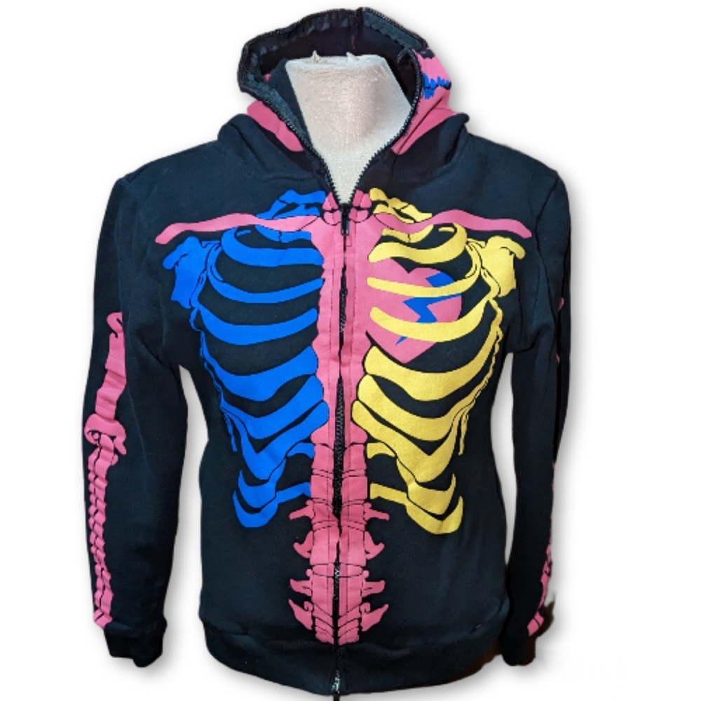 Skeleton Hoodie Size Large Juniors Unisex